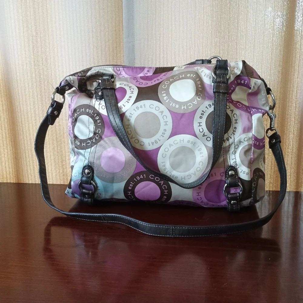 Coach Alexandra Snaphead Signature Print Satchel